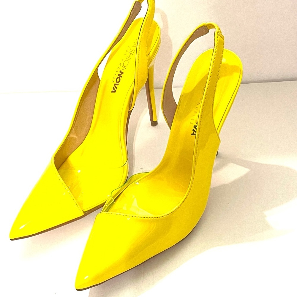 Fashion Nova Bright Yellow Pointed Heels